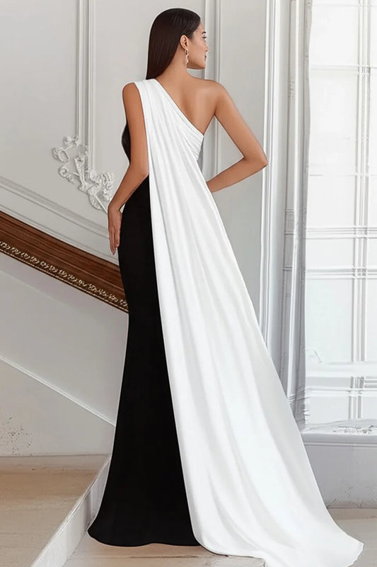 Bargain Sheath/Column One Shoulder Sleeveless Satin Floor-Length Evening Dress