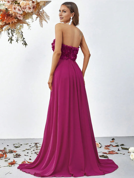 Elegant A-Line Off the Shoulder Sleeveless Backless Sweep/Brush Train Prom Dress