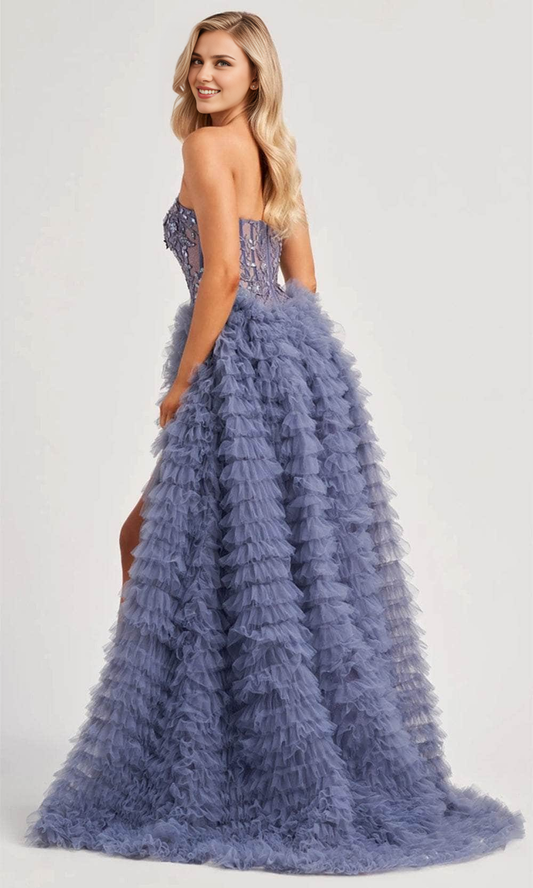 Prom Dresses Shops Ruffle Tiered Prom Dress A-Line Gown Floor Length Sleeveless Tulle Prom Clothing Formal Women's Dresse