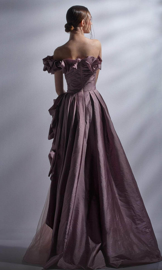 Formal Women's Dresses/ Ruffled Strapless Floor length A-line Sweep Train Evening Dress