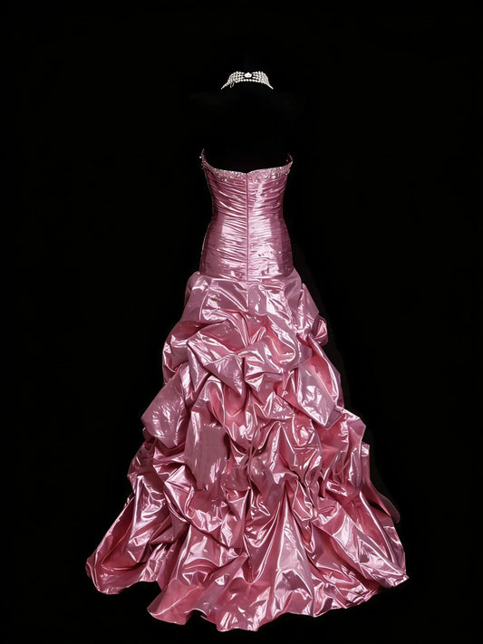 Glamorous Mermaid Strapless Sweetheart Sleeveless Zip Back Floor-Length Pageant Dress