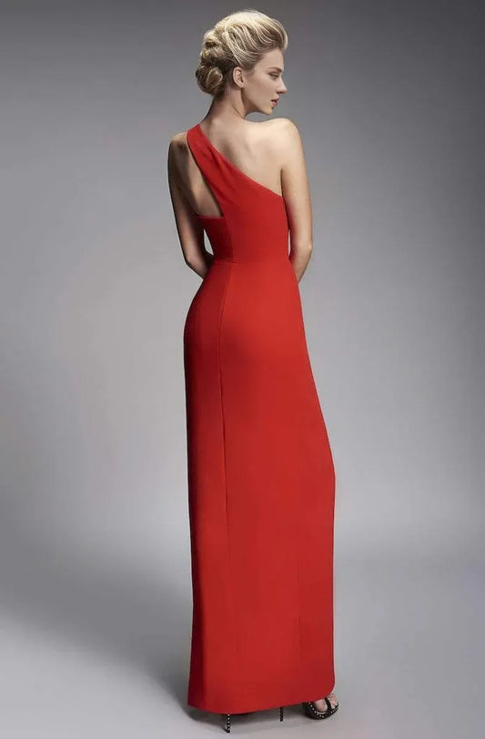 Gowns Evening Dresses/ One Shoulder Strap Draped Partial Open Back Prom Dress/ Evening Dresses/ Formal Women's Dresses/ Prom Dress Shops