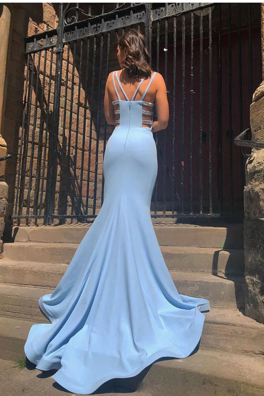 Formal Women's Dresses Blue Mermaid Long Prom Dress Evening Dress Prom Clothing