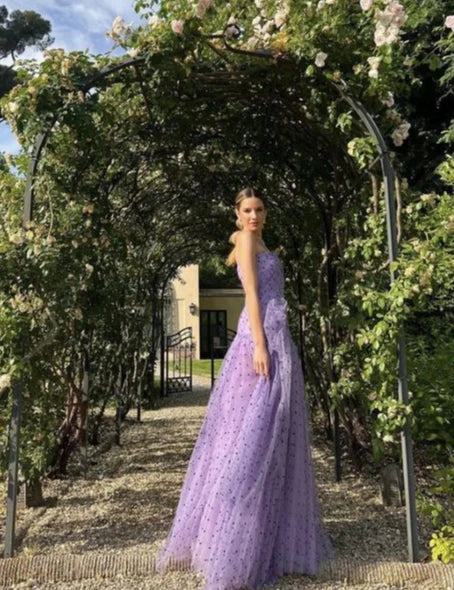 Formal Women's Dresses Purple A-Line Strapless Long Prom Dress Party Dress Prom Dresses Stores