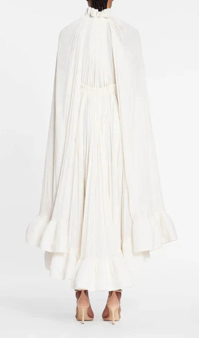 A-line Pleated Long Sleeved Prom Dress