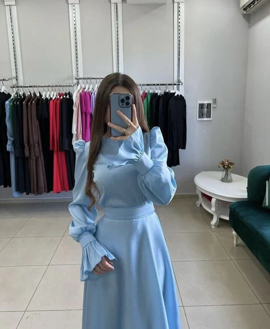 A-line Long Sleeves Elegant Party Prom Dresses