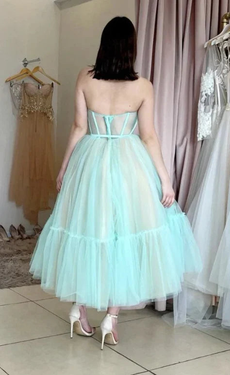 Off-the-Shoulder Tulle A-line Prom Dress