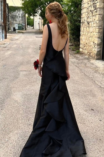 Deep V Neck Backless Mermaid Prom Dress