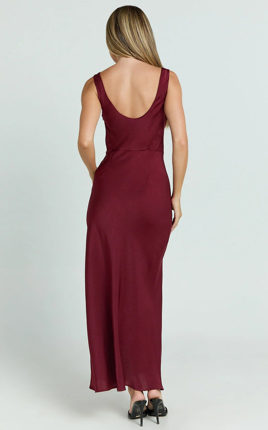 Sheath/Column Cold Shoulder Simple Prom Dress Ankle-Length Sleeveless Formal Evening Gown Elegant Satin Prom Dresses For Ladies