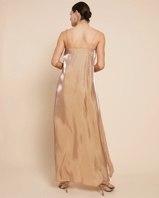 Dress Minimalist Straight Tube Floor-Length Sleeveless Party Dresses Square Neck Satin Solid Color Open Back Evening Dress