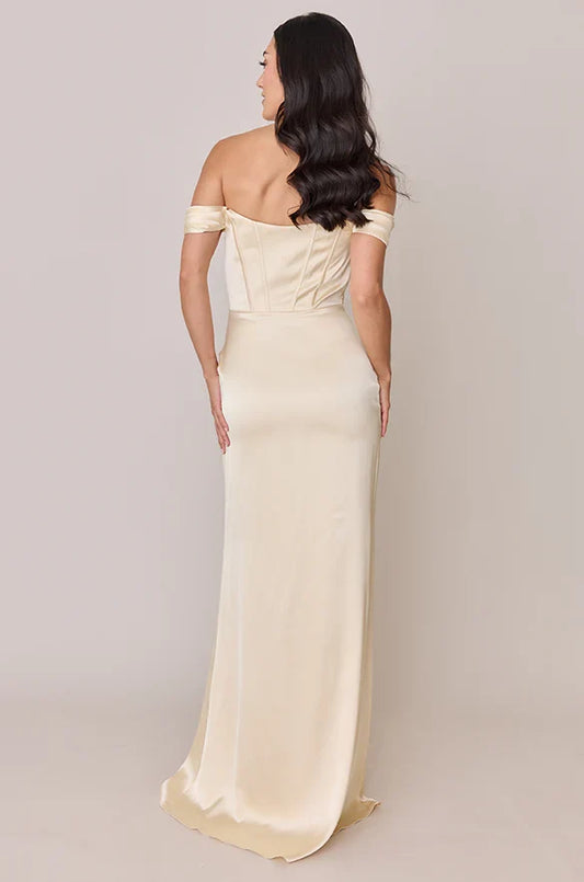 Trendy Mermaid Off the Shoulder Sleeveless Satin Floor-Length Prom Dress