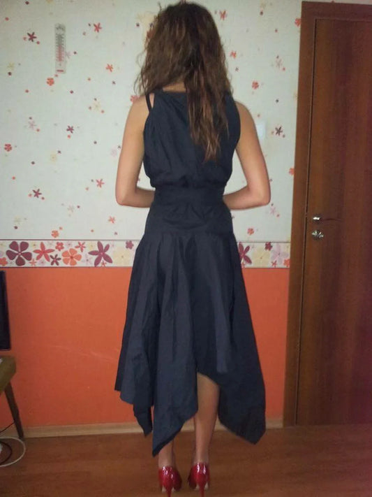 Vintage Bridesmaid Coctail Prom Dress Blue Mother of the Bride Dress A-line Sleeveless Evening Dress Pleated