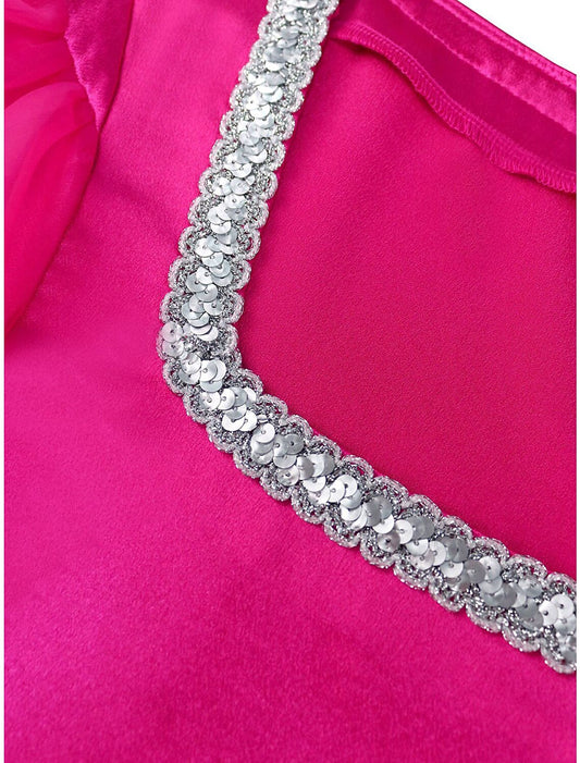 Women's Party Dress Wedding Guest Dress Peplum Dresses Mini Dress Fuchsia Short Sleeve Pure Color Ruffle Spring Fall Winter Square Neck Fashion Winter Dress Wedding Guest Evening Party