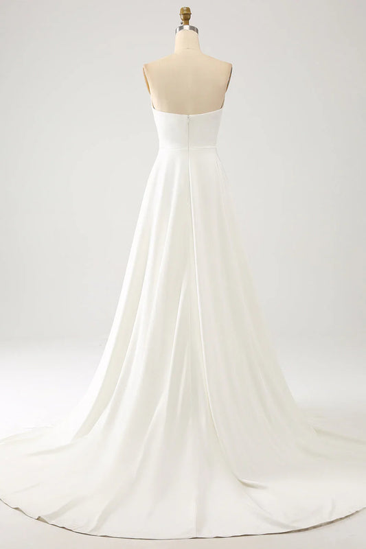 A Line Long Chiffon Wedding Dress With 3D Butterflies