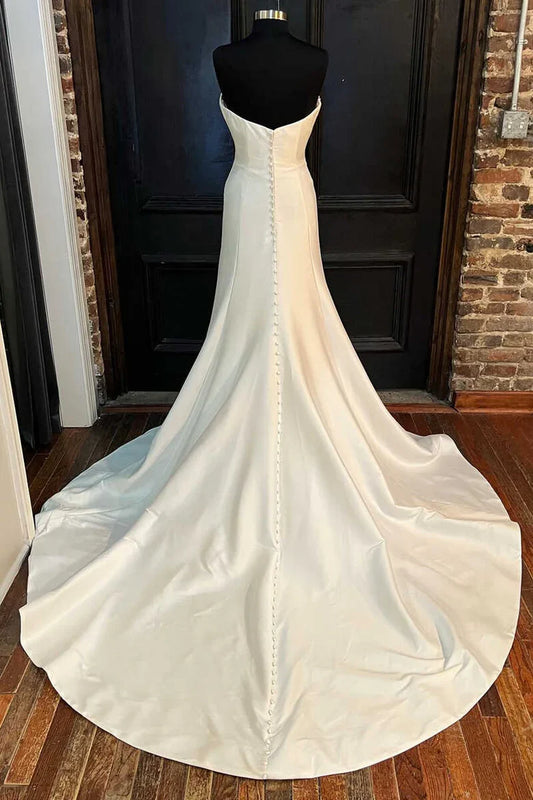 Sweetheart A-Line Long Wedding Dress