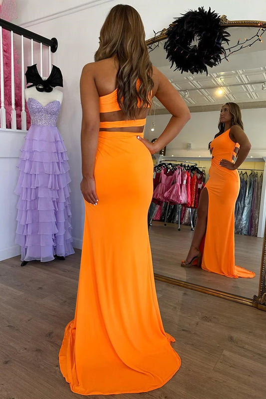 One-Shoulder Cutout Mermaid Prom Dress
