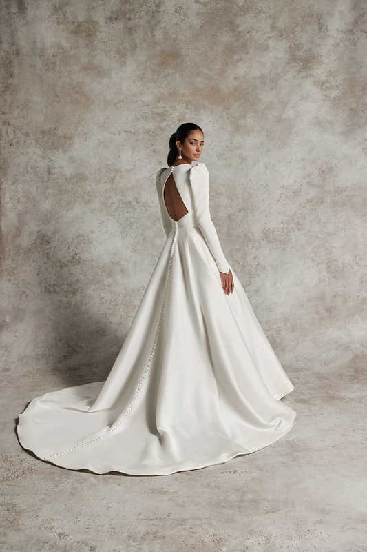 Dress Prom Dress Stores Long Puff Sleeves Wedding Dress A-line Backless Formal Women's Dresses