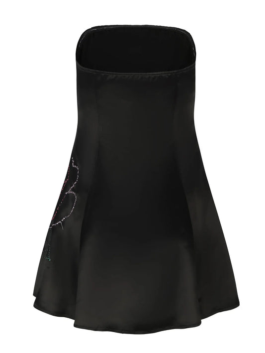 Dress Simple Strapless A-line Sleeveless Homecoming Dress Open Back Green Mini Dress