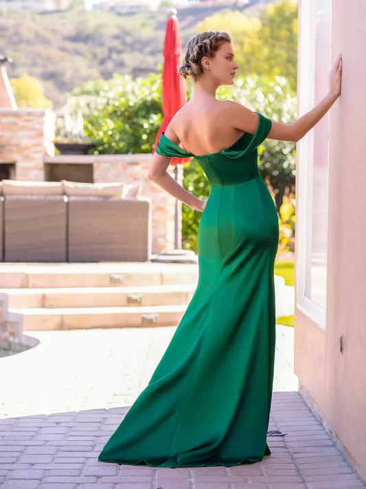 Dress Trumpet/Mermaid Off-the-Shoulder Satin Evening Dress Prom Dress
