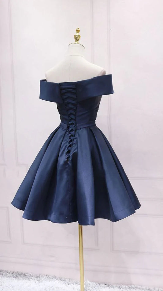 Dresses Formal Simple Navy Blue Short Homecoming Dress Ruffle Mini Party Gowns Custom Made Women Party Gowns Short Graduation Dress Stores With Prom Dresses