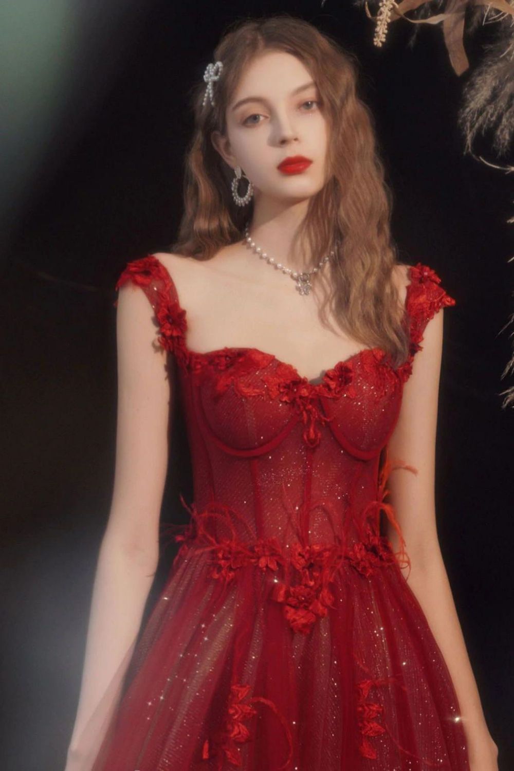 Gorgeous A Line Off the Shoulder Burgundy Long Formal Dress with Appliques