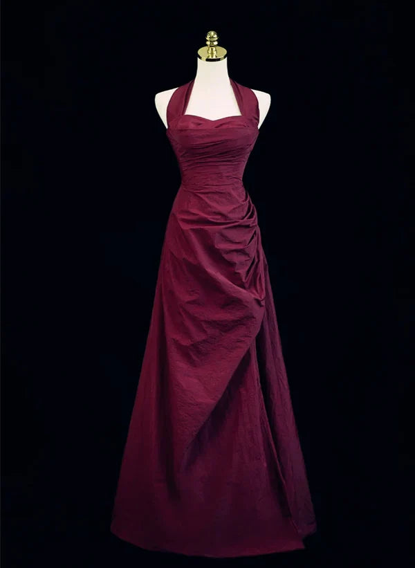 A-line Halter Sweetheart Long Prom Dress