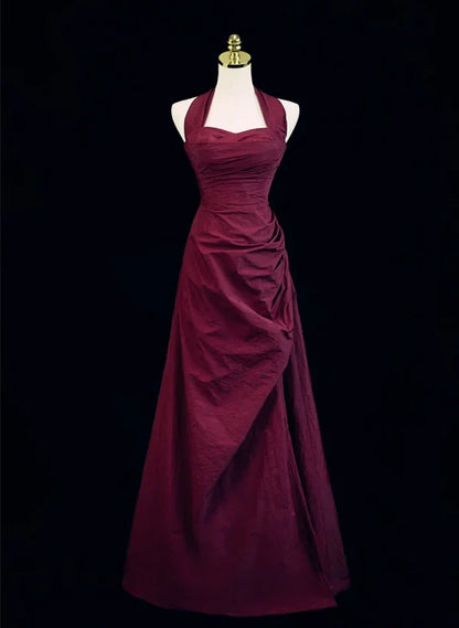 A-line Halter Sweetheart Long Prom Dress