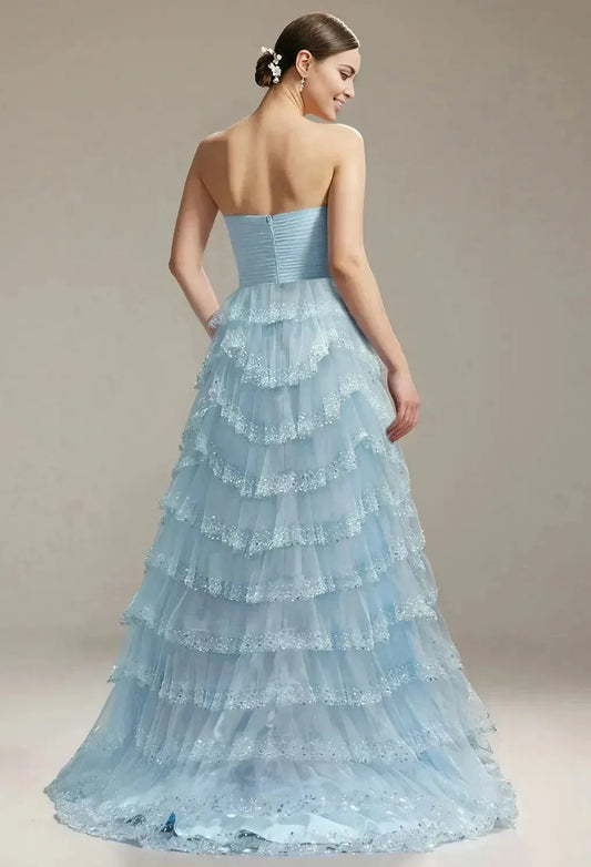 A-Line Strapless Sparkle & Shine Prom Dress Floor-Length Sleeveless Formal Evening Gown Off the Shoulder Evening Dresses Price