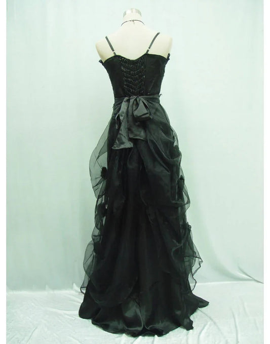 Formal Wear Dresses Black Straps Beading Vintage A-Line Long Party Dress Stores With Prom Dresses Formal Women's Dresses