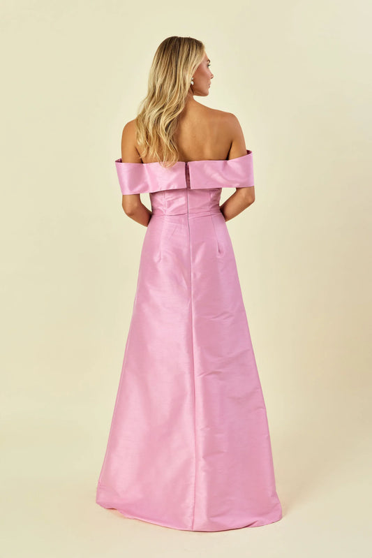 A-Line Off the Shoulder Floor-Length Cap Sleeve Prom Gown No Slit Elegant Satin Evening Dresses for Women Hot Sale Long Evening Dresses