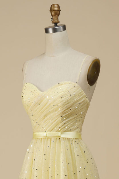 A-Line Sweetheart Tulle Homecoming Dress With Sequin