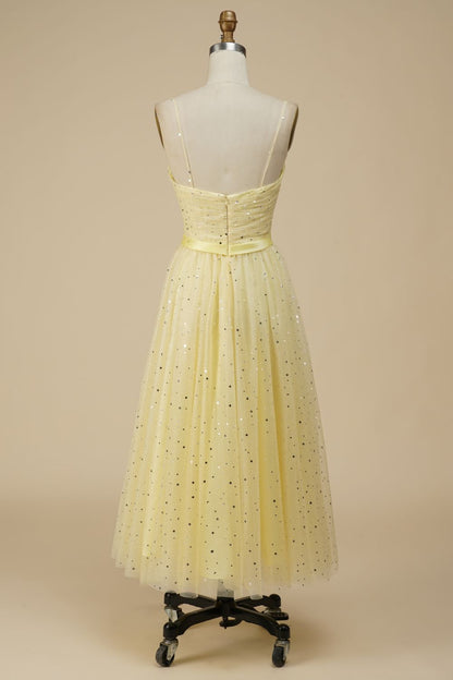 A-Line Sweetheart Tulle Homecoming Dress With Sequin