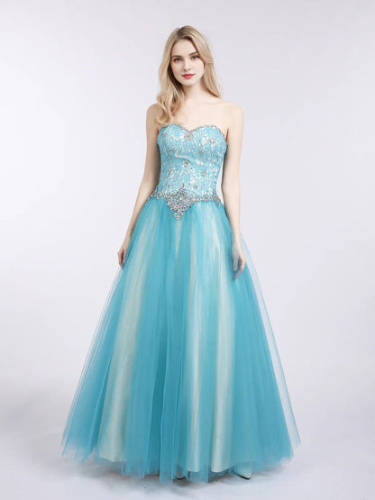 A-line Off-the-Shoulder Sweetheart Neck Lace and Tulle Prom Evening Dress