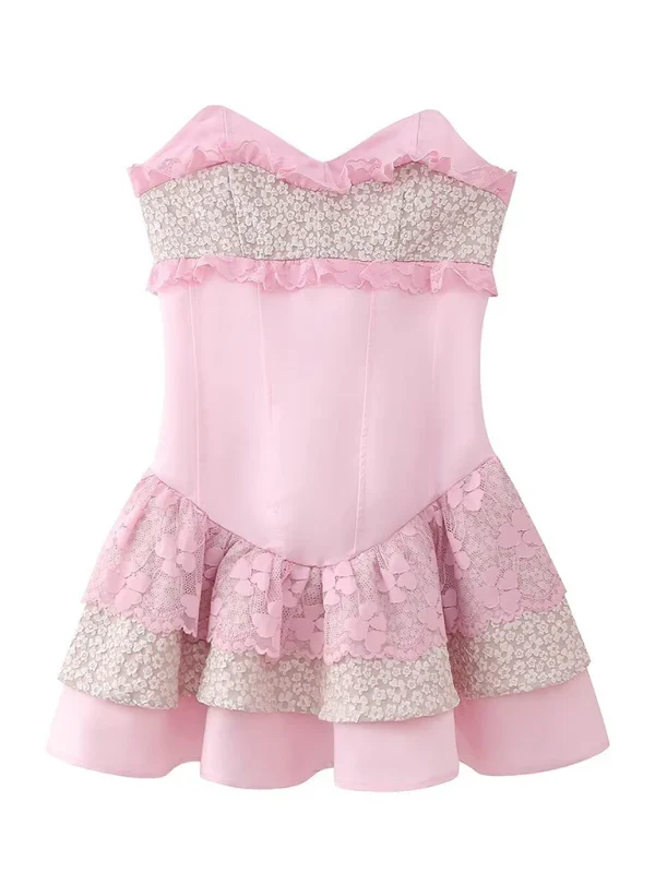 A-line Sweet Romantic Off-the-Shoulder Strapless Homecoming Dress
