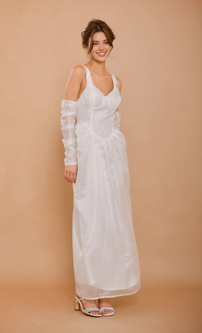 A-line V Neck Backless Wide Straps Elegant Sleeveless Ankle Length Wedding Prom Party Dress