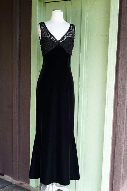 A-line V Neck Mermaid Sleeveless Lace Up Backless Floor Length Prom Party Dress