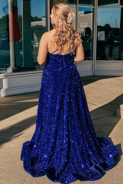 A-line One Shoulder Prom Dress with Beading