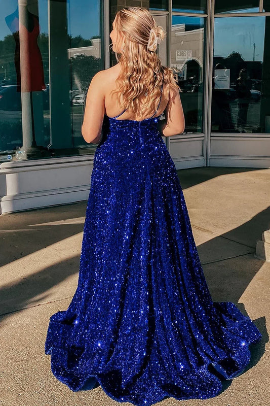 A-line One Shoulder Prom Dress with Beading