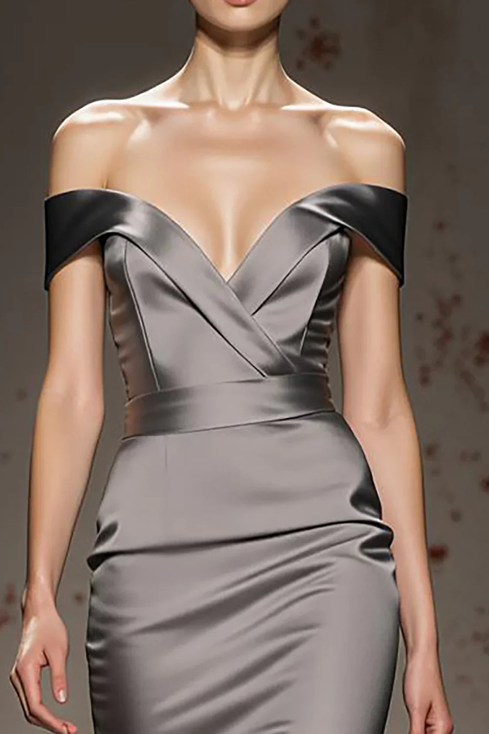 Alluring Mermaid/Trumpet Off the Shoulder Sleeveless Satin Sweep/Brush Train Prom Dress