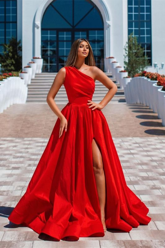 Amazing One Shoulder Long Side Split Evening Prom Dress