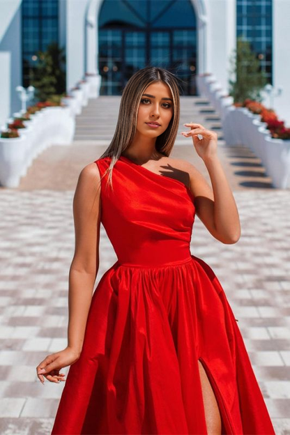 Amazing One Shoulder Long Side Split Evening Prom Dress