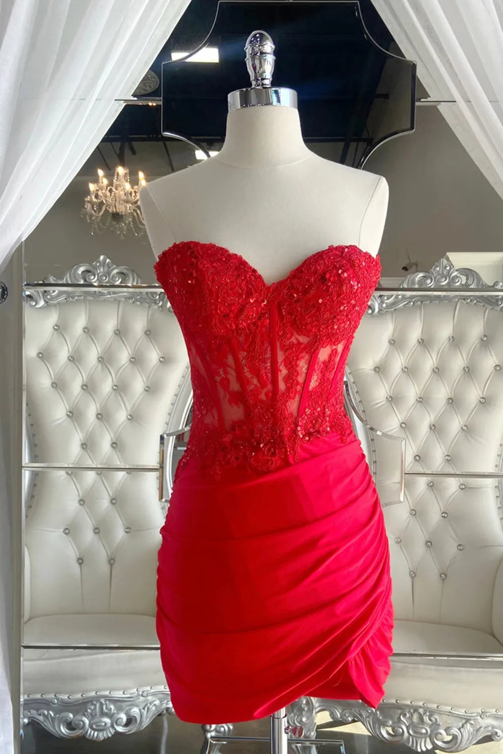 Lilac Sweetheart Bodycon Corset Homecoming Dress with Appliques Formal Wear Dresses Prom Dress Stores