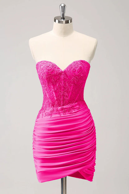 Lilac Sweetheart Bodycon Corset Homecoming Dress with Appliques Formal Wear Dresses Prom Dress Stores