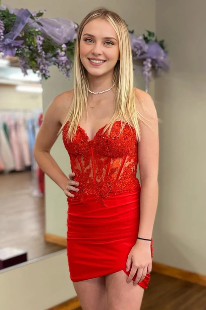 Lilac Sweetheart Bodycon Corset Homecoming Dress with Appliques Formal Wear Dresses Prom Dress Stores