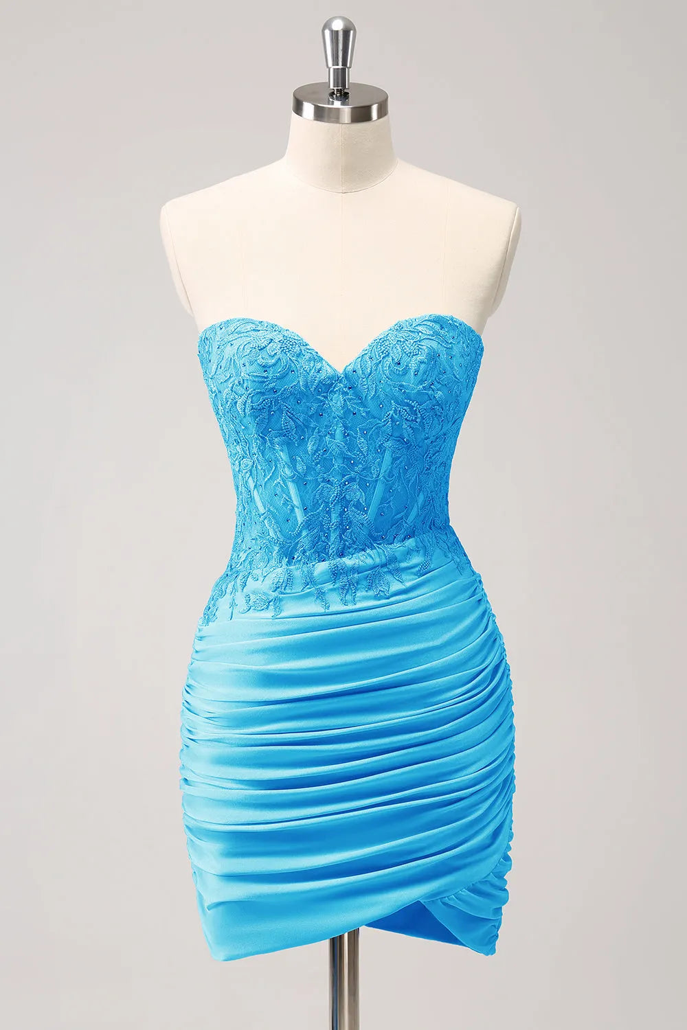 Lilac Sweetheart Bodycon Corset Homecoming Dress with Appliques Formal Wear Dresses Prom Dress Stores