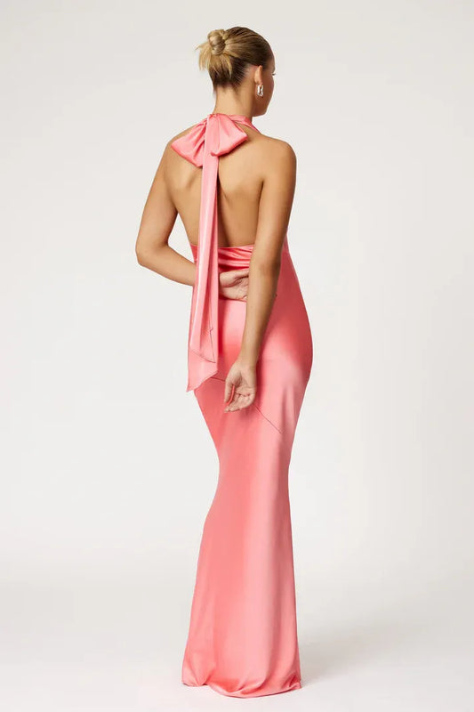 Bargain Fitted Off the Shoulder Sleeveless Satin Floor-Length Prom Dress