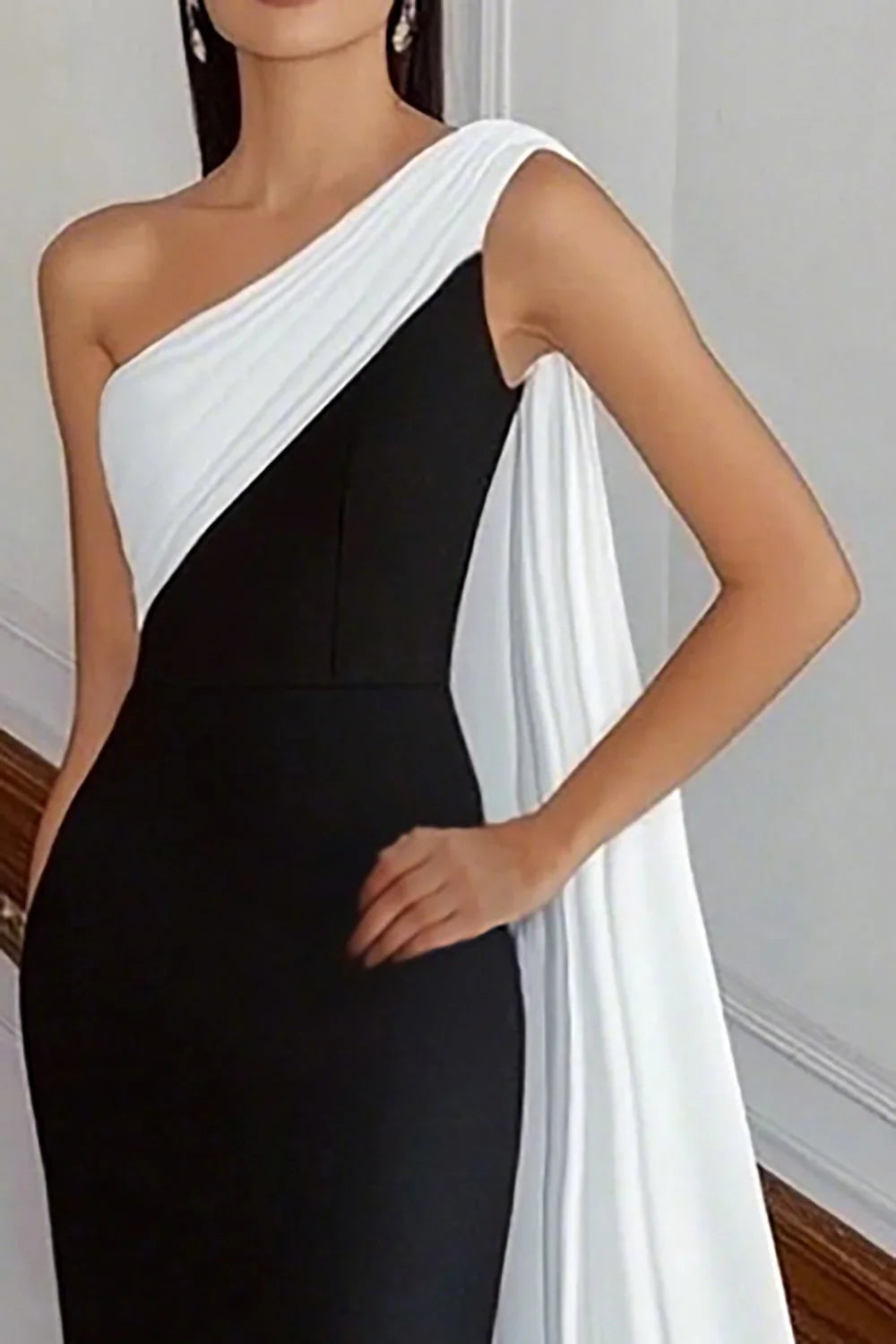Bargain Sheath/Column One Shoulder Sleeveless Satin Floor-Length Evening Dress