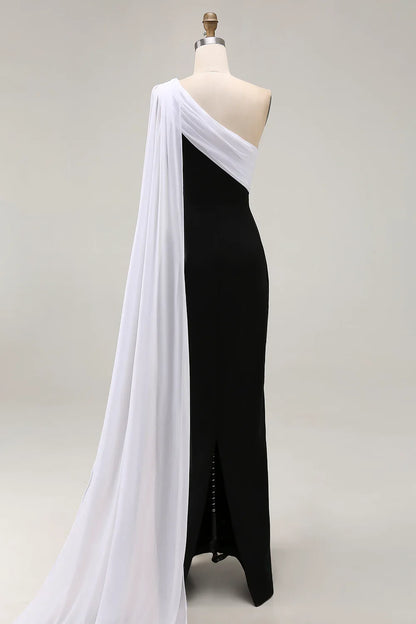 Bargain Sheath/Column One Shoulder Sleeveless Satin Floor-Length Evening Dress