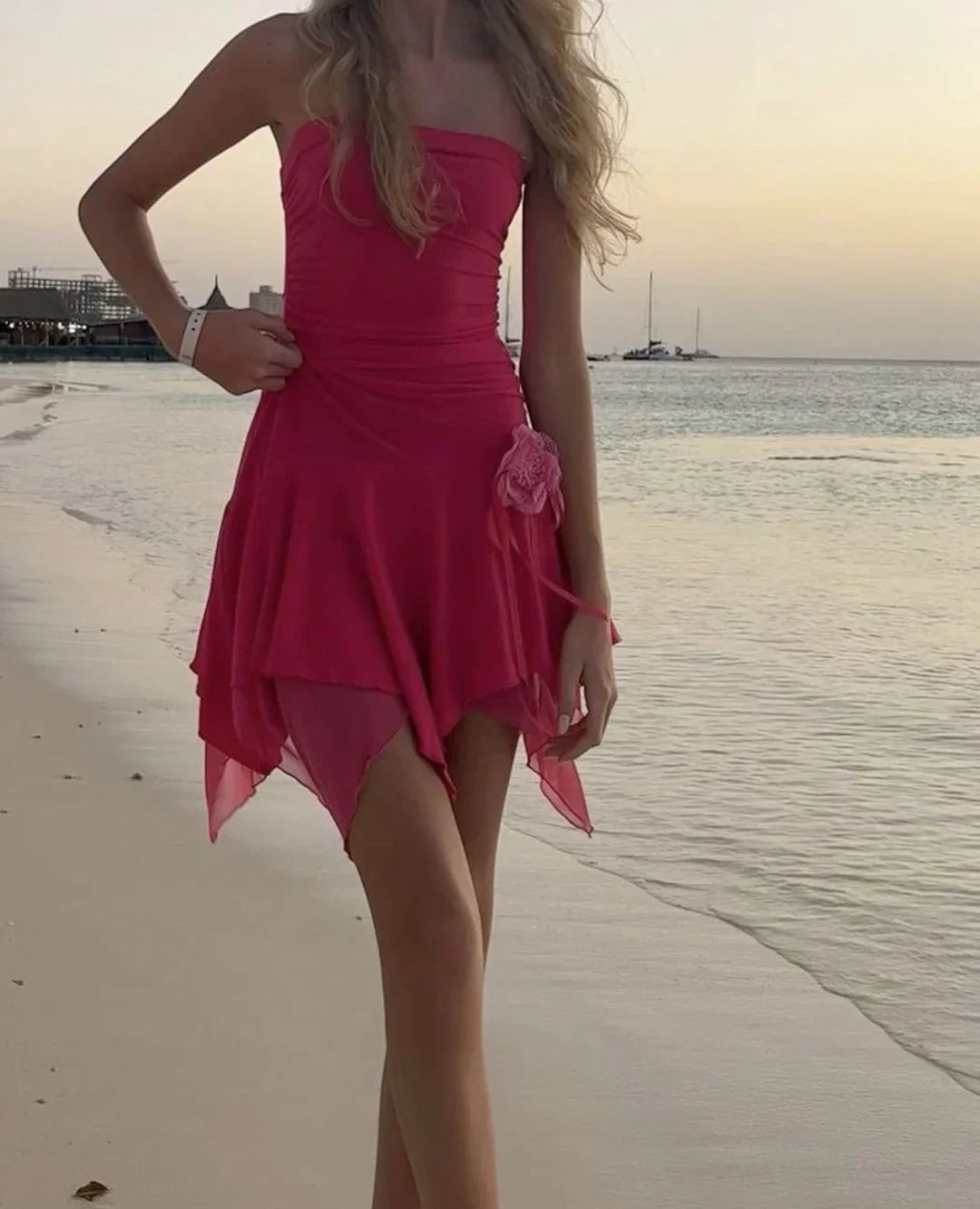 Dresses Formal Chic Hot Pink Beach Dress Cute Homecoming Dress Stores With Prom Dresses