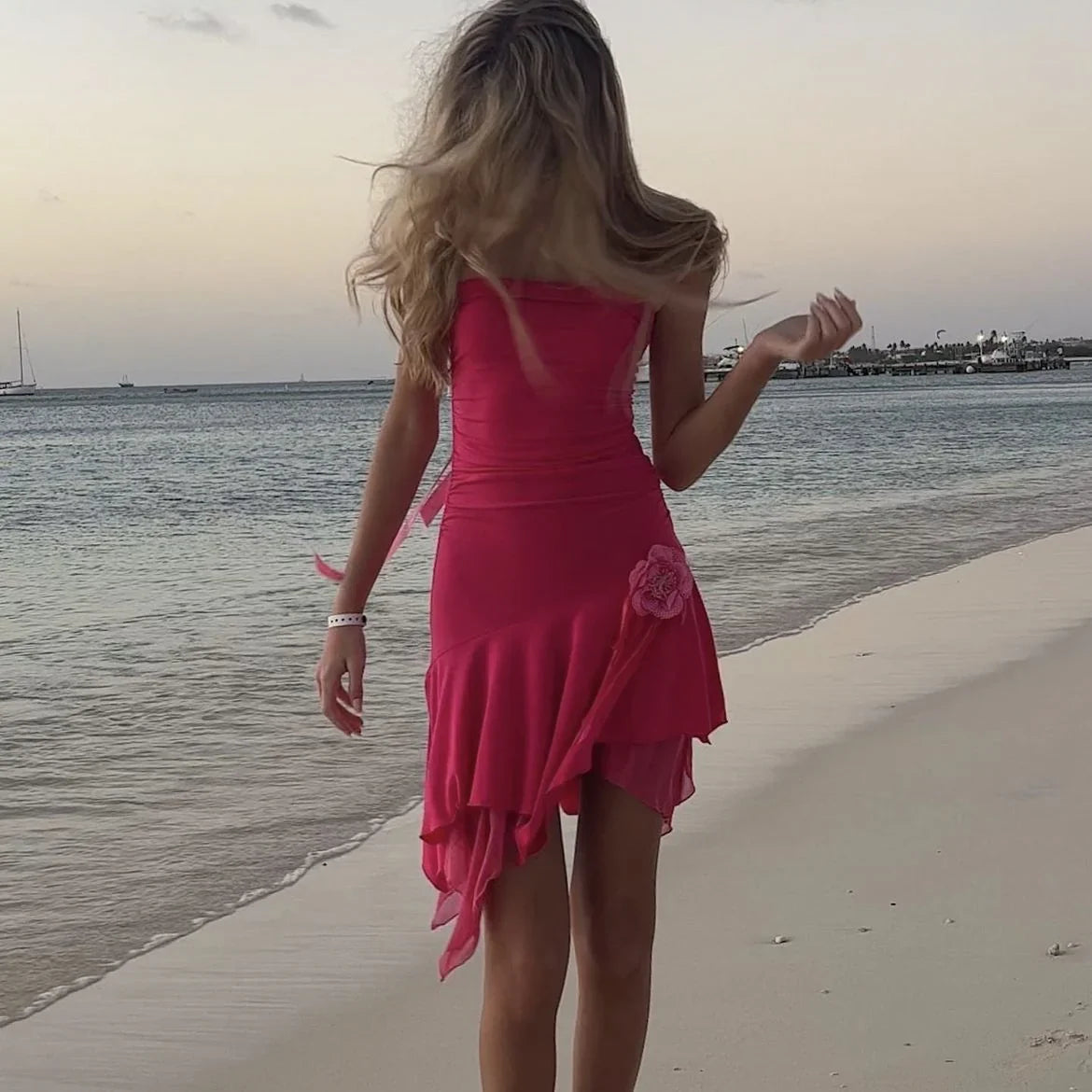Dresses Formal Chic Hot Pink Beach Dress Cute Homecoming Dress Stores With Prom Dresses